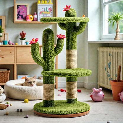 Helqon Cactus Cat Tree with Moat Base